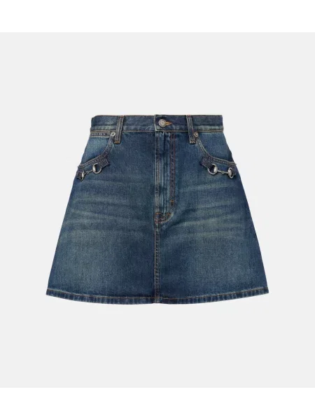 Fustă din denim Gucci albastru