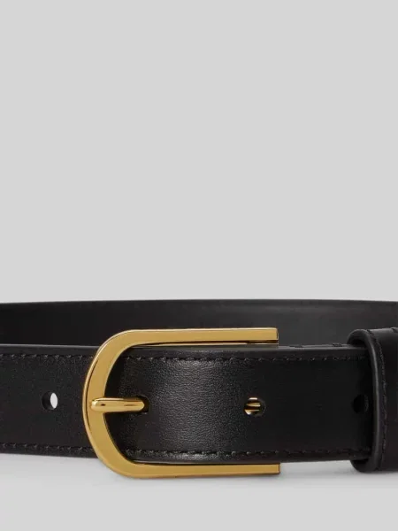 Pasek z naturalnej skóry Lauren Ralph Lauren czarny