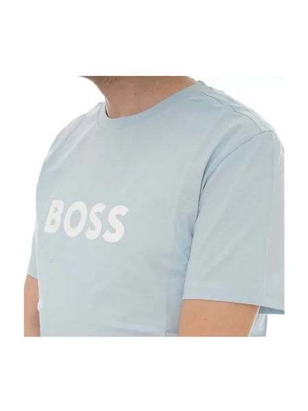 Hugo Koszulki Mężczyzna L TShirt MC coton logo niebieski