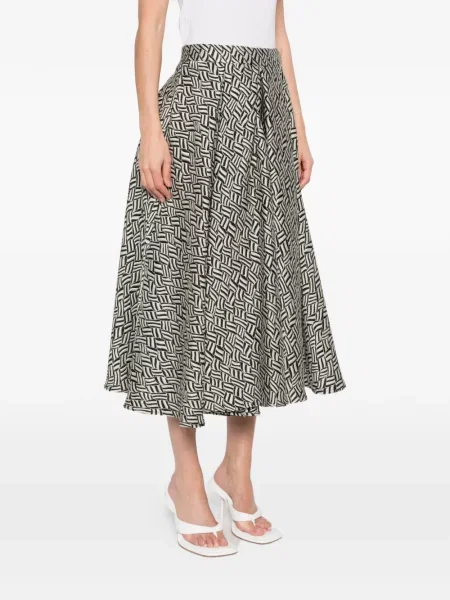 Fusta plisata 's Max Mara cu perle din jacard plisată negru