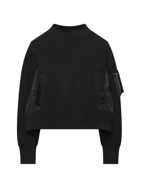 Pulover Sacai din țesătură twill negru
