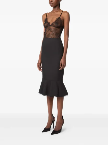 Вълнена пеплум пола Nina Ricci черно