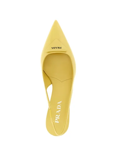 Pantofi cu toc Prada slingback cu bretele cu autograf galben
