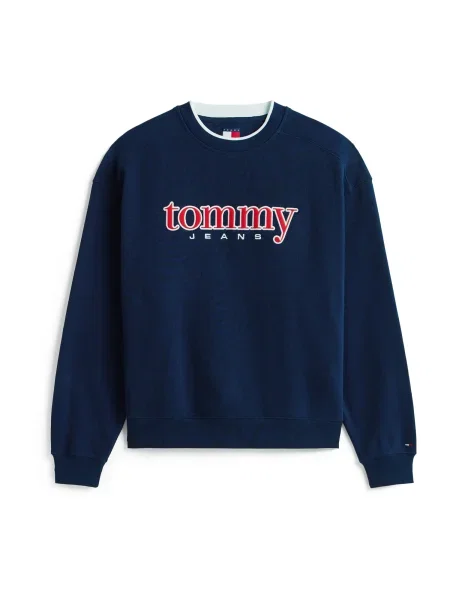 Tommy Jeans Mikina námořnická modř / červená bílá