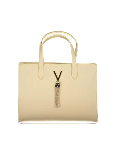 Lniana shopperka Valentino By Mario Valentino beżowa