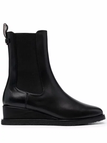 Боти тип челси Ferragamo с клин ток черно