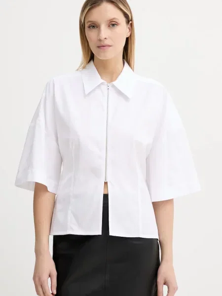 Won Hundred cămașă din cu guler clasic relaxed alb