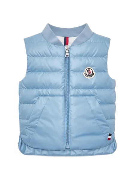 Kamizelka puchowa dziecięca Moncler Enfant niebieska