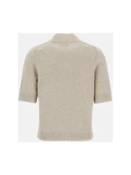 Sweter z golfem Loulou De Saison z kaszmiru beżowy