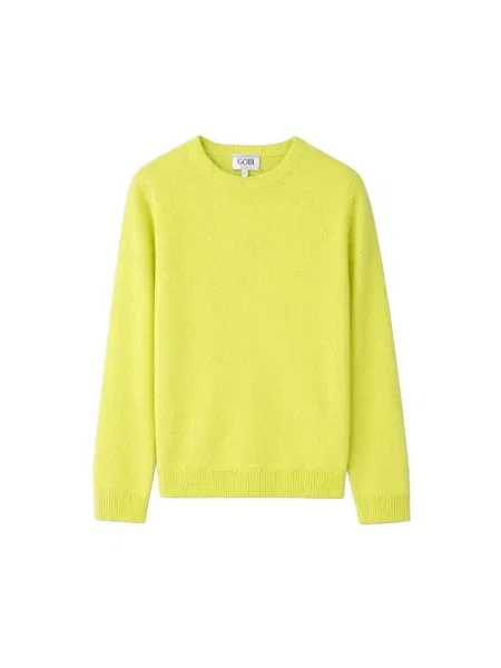 GOBI Cashmere Pulover Women's Essential Cashmere Crewneck Sweater neon galben