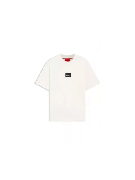 T-shirt o kroju regular fit z czystej bawełny model DUMEON' Hugo beżowa