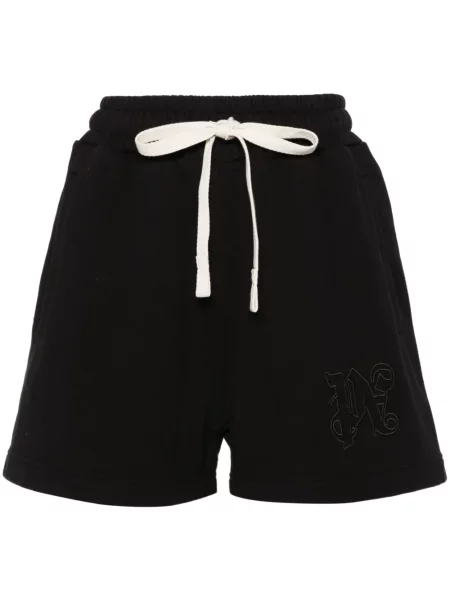 Pantaloni scurți Palm Angels cu broderie negru