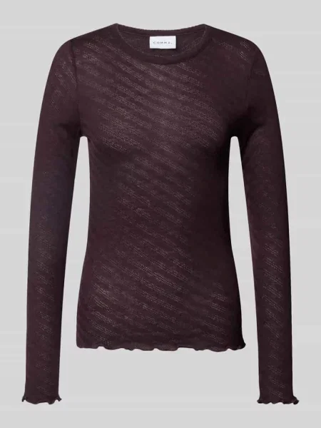 Bluzka z długim rękawem o kroju slim fit z mieszanki bawełny model OKTOBER' Comma