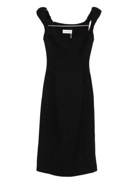 Rochie fără mâneci Marine Serre de lână fără mâneci de costum negru