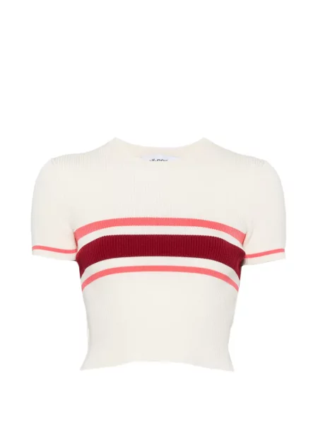 Tricou Self-portrait cu dungi tricotate