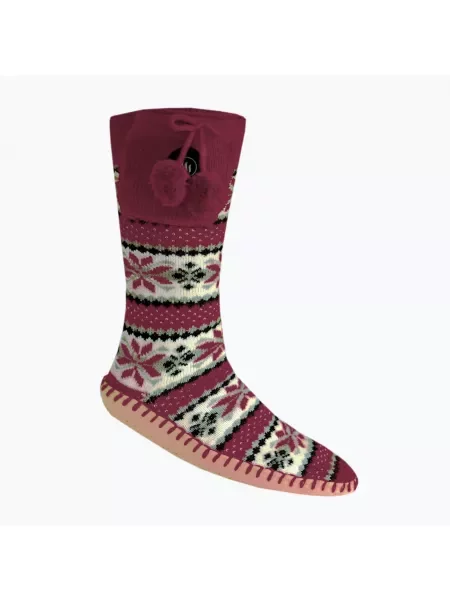 Kapcie ogrzewane ze skarpetkami Glovii białe/czerwone/szare białe