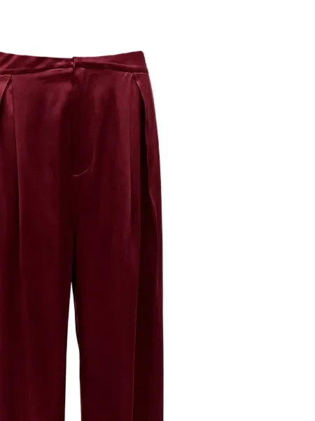 Pantaloni Danamé din satin roșu