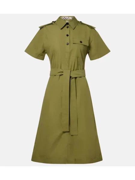 Rochie tip cămașă Burberry de costum verde