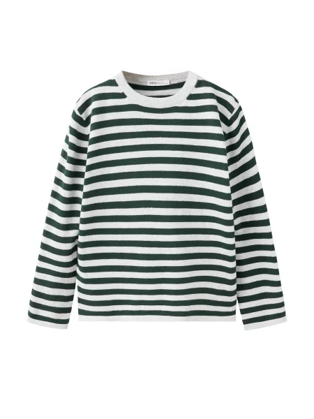 MANGO KIDS Pulover WALLY verde închis alb