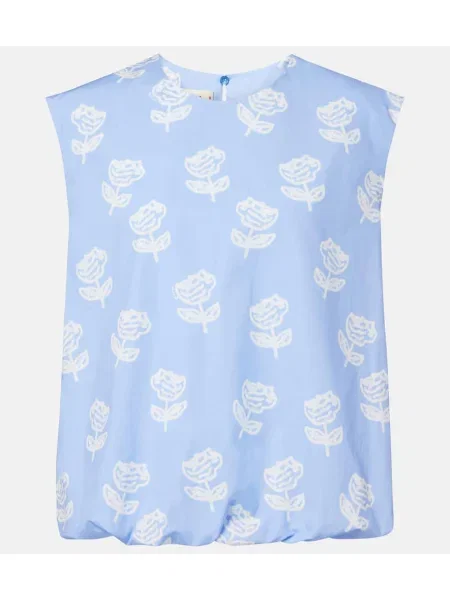 Top Marni cu model floral albastru