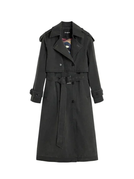 Desigual Palton de primăvară-toamnă negru