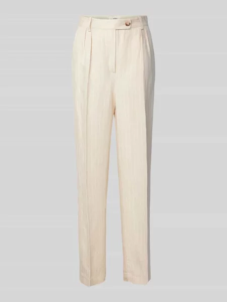 Spodnie z zakładkami w pasie o kroju regular fit w kant model ‘PEANUT’ Bash beżowe