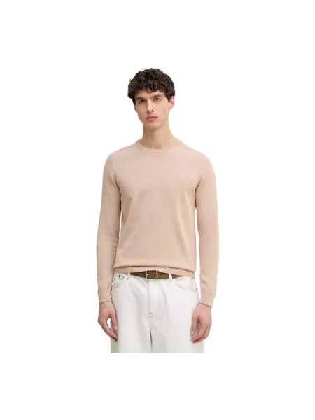 Trussardi sweter z bawełną beżowy