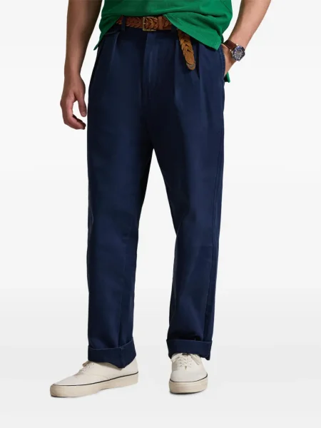 Dlouhá pruhovaná s límcem kšiltovka Polo Ralph Lauren modrá