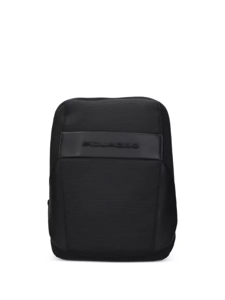 Geantă crossbody Piquadro cu autograf negru