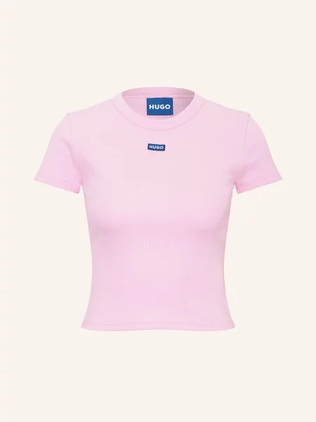 Hugo Blue Krótka Koszulka pink niebieska