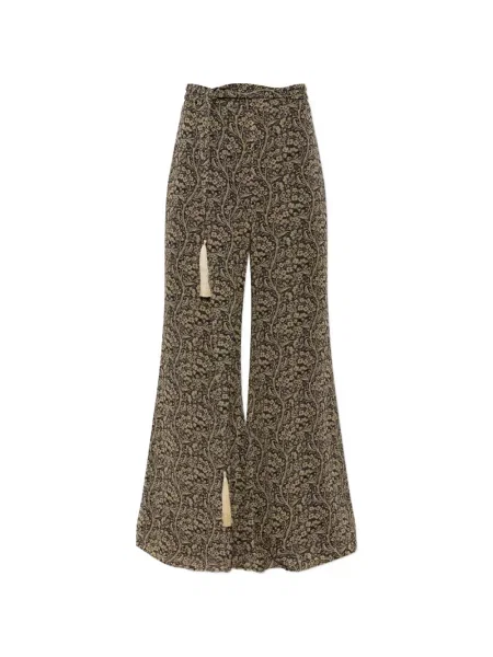 Pantaloni Zimmermann cu model floral cu imagine gri