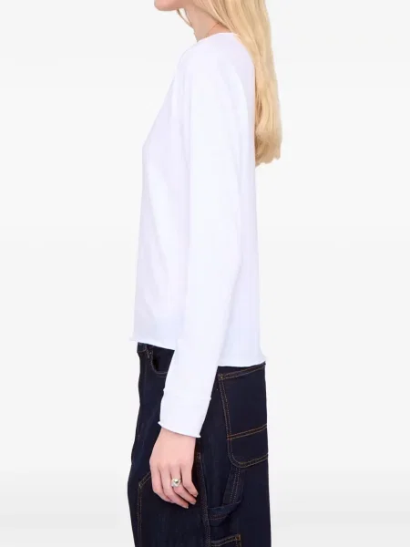 Tricou Zadig&voltaire cu guler henley alb