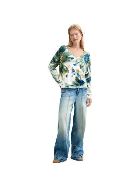 Pulover Desigual alb