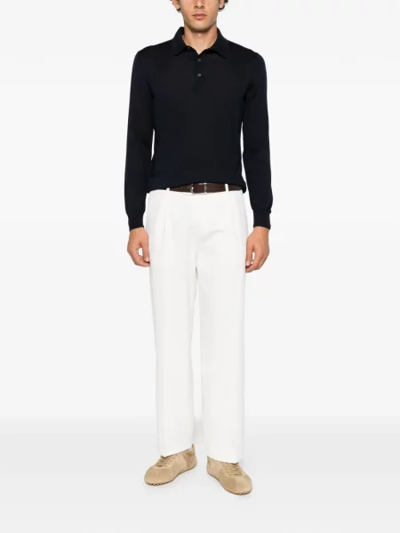Lung tricou polo Tagliatore albastru