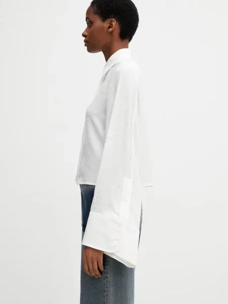Maison Margiela cămașă de damă cu vâscoză alb
