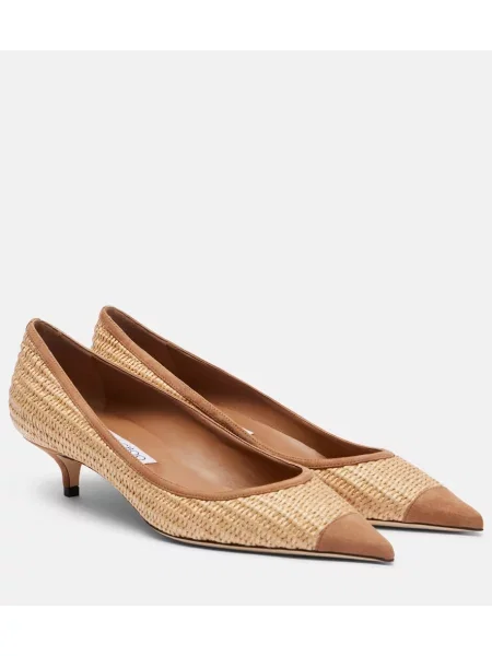 Pantofi cu toc Jimmy Choo din piele de căprioară bej