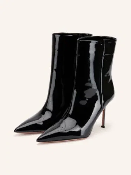 Aquazzura Lakované Kotníkové Boty Harper černá