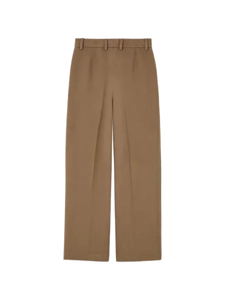 Pantaloni Loro Piana de lână plisate maro