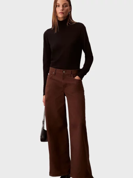 Широкі штани Calvin Klein Jeans коричневі