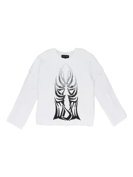 Tricou Who Decides War cu gradient alb