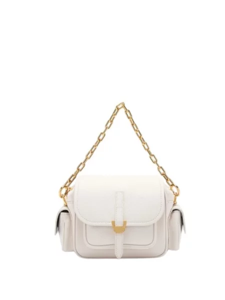 Mała mały torebka na łańcuszku Coccinelle elegancka biała