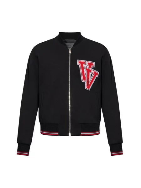 Kurtka bomber Versace z naszywkami czarny