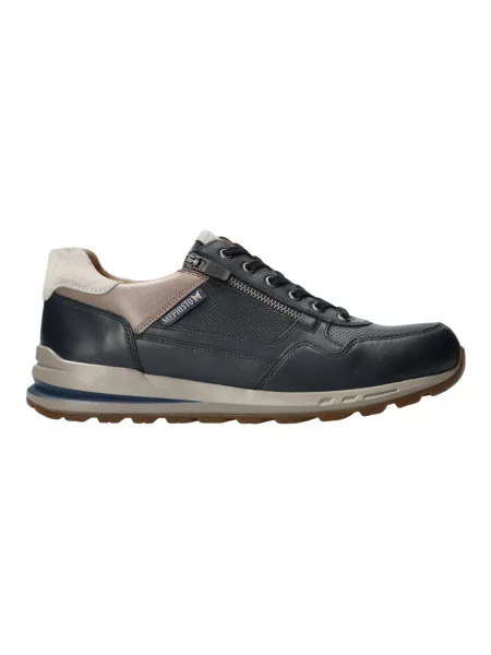 Sneakersy Mephisto sznurowane skórzane niebieskie