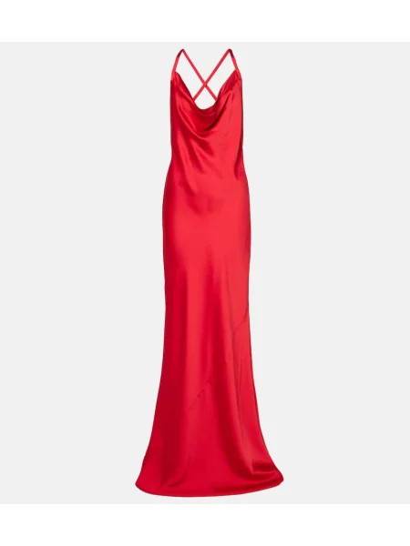 Rochie Norma Kamali din satin roșu