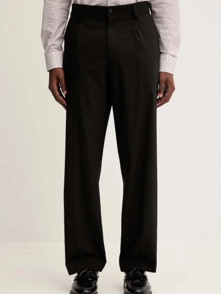 Hlače z dodatkom volne HUGO črna