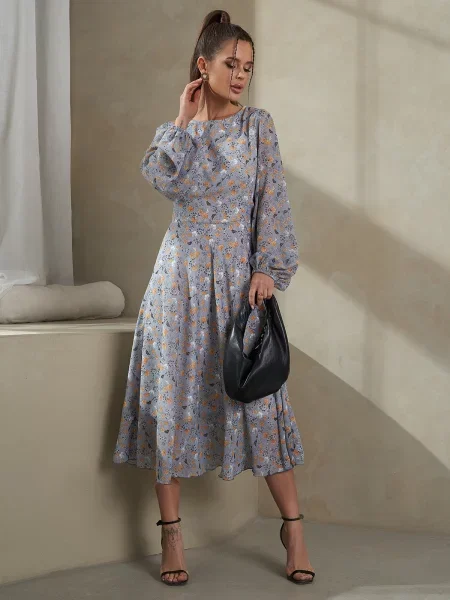 ISSA Plus Сукня міді сірий