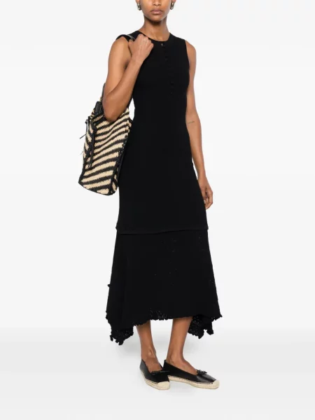 Rochie Sandro tricotate cu volane negru