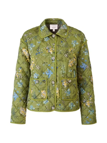 Matlasat geacă Cinq A Sept cu model floral cu imagine verde