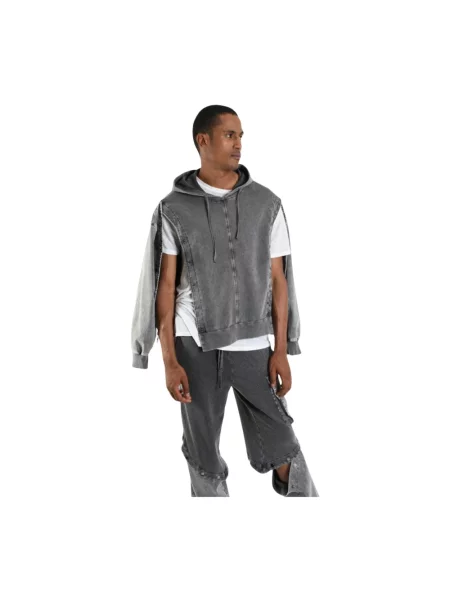 Bluza z kapturem La Haine Inside Us z kapturem wiązana szara
