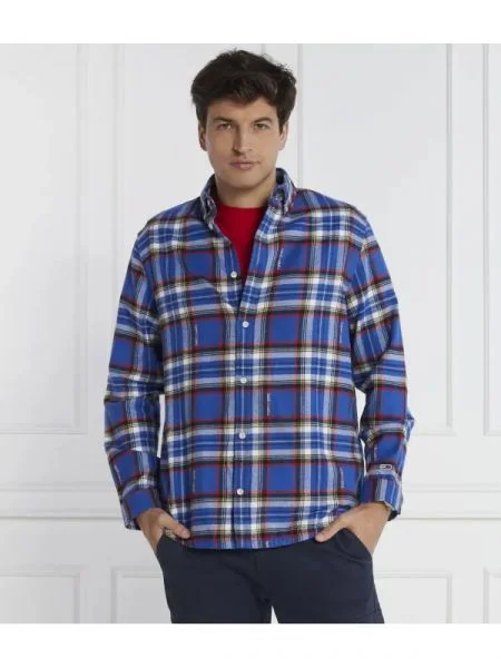 Tommy Jeans Cămașă TOMMY CHECK | Relaxed fit albastru
